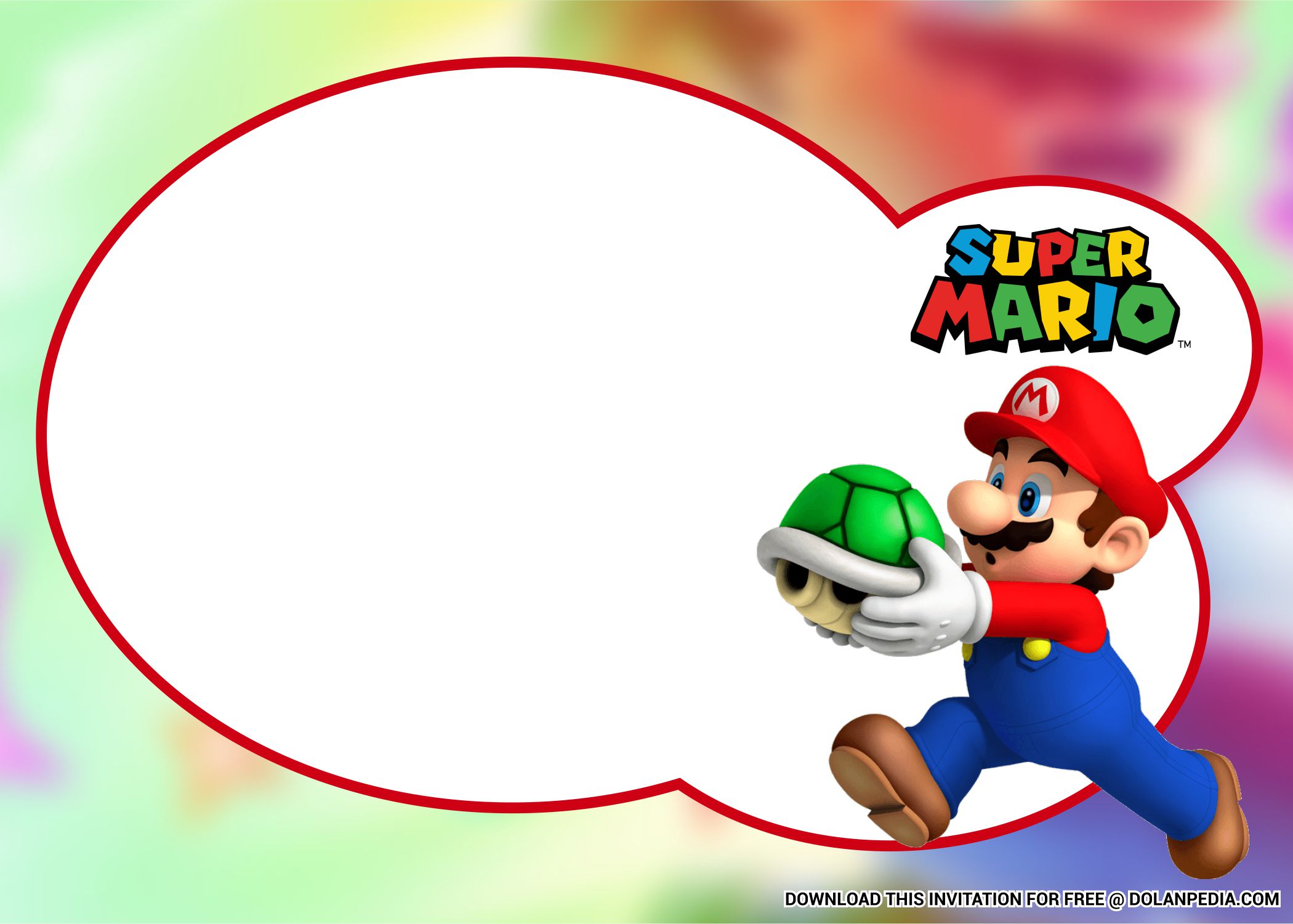 (FREE Printable) Super Mario Invitation Templates Dolanpedia