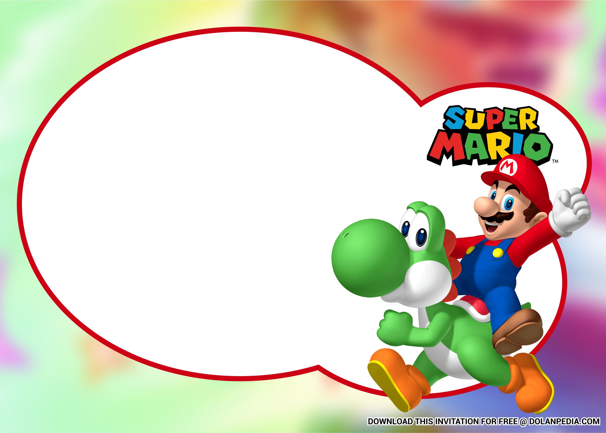 (FREE Printable) Super Mario Invitation Templates Dolanpedia
