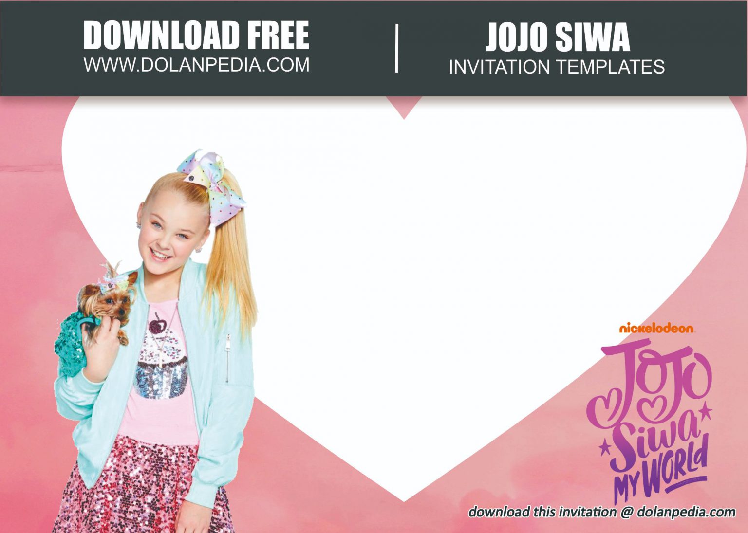 Free Printable Jojo Siwa Invitation Template Dolanpedia