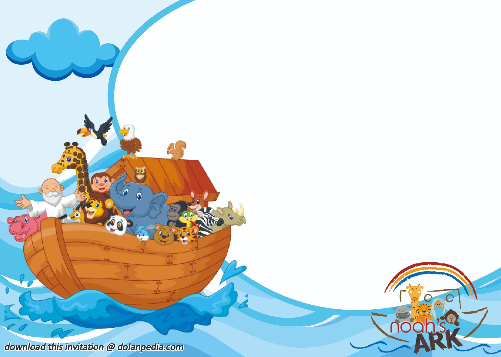 Free Printable Noah’s ark Baby Shower Invitation Template Dolanpedia