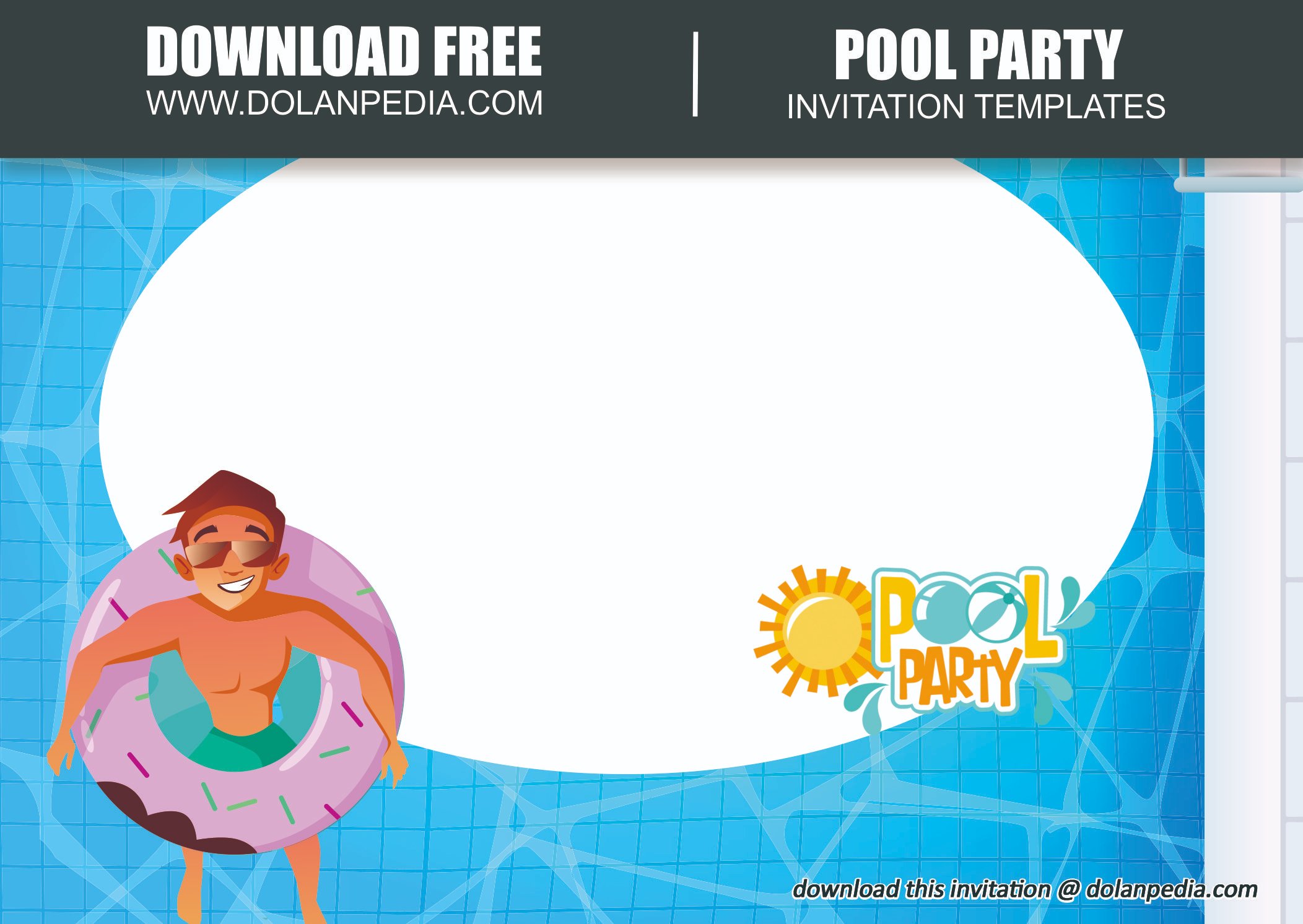Digital instant download Templett Printable template Birthday Invitation Editable Football Pool Party End of season team swim invite
