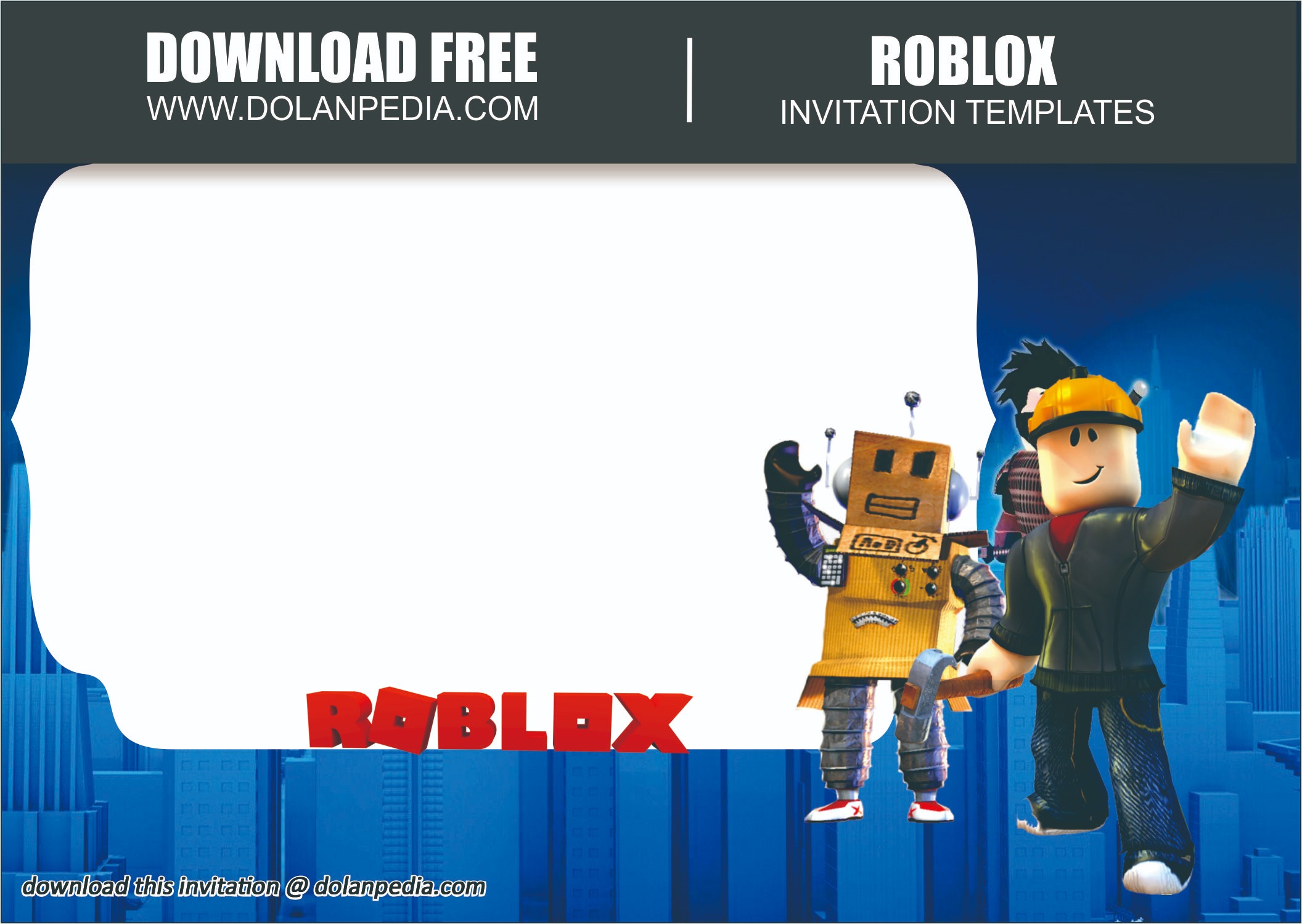 Free Printable Roblox Invitation Template Dolanpedia - free printable roblox images