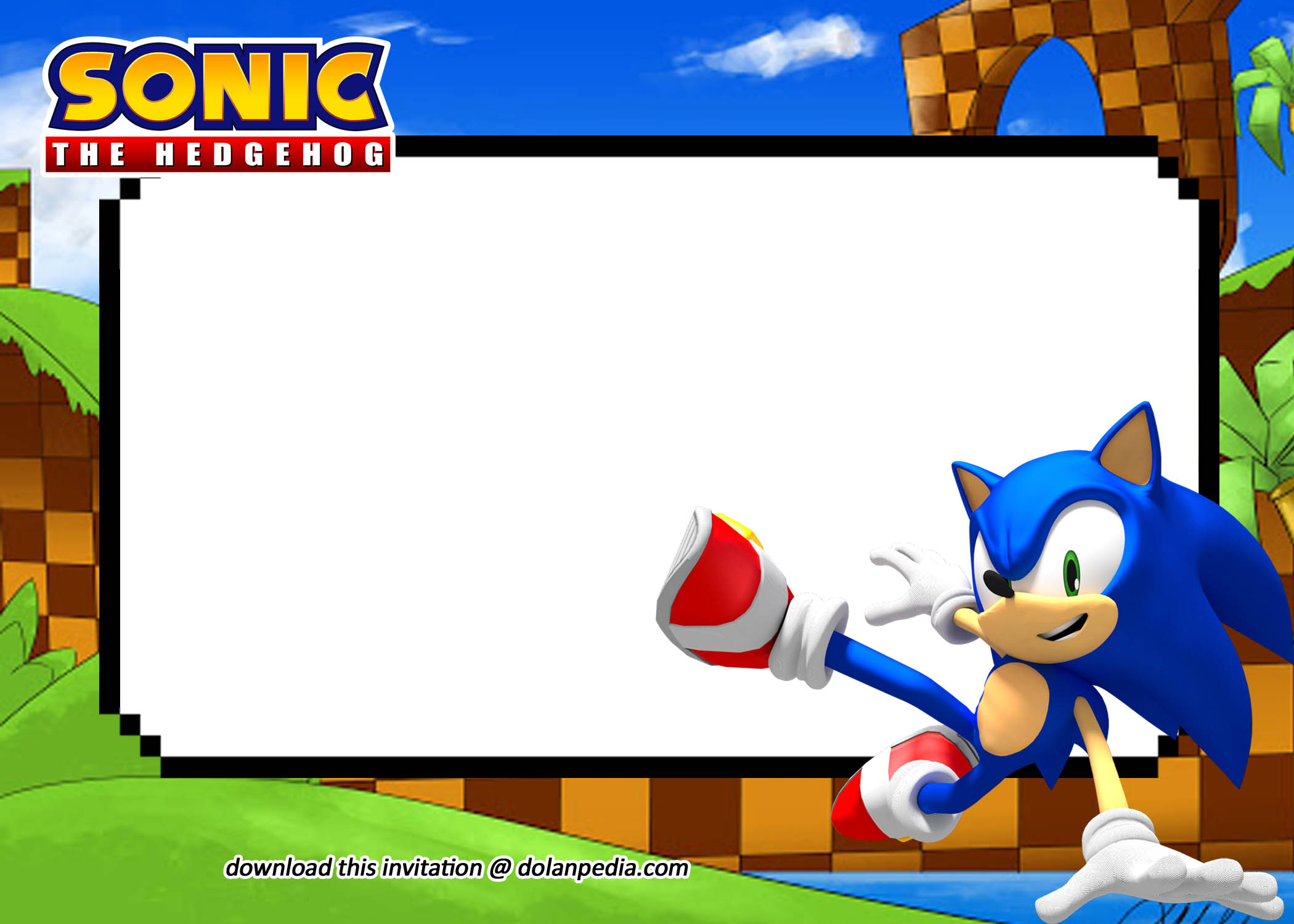 Sonic The Hedgehog Invitation Template