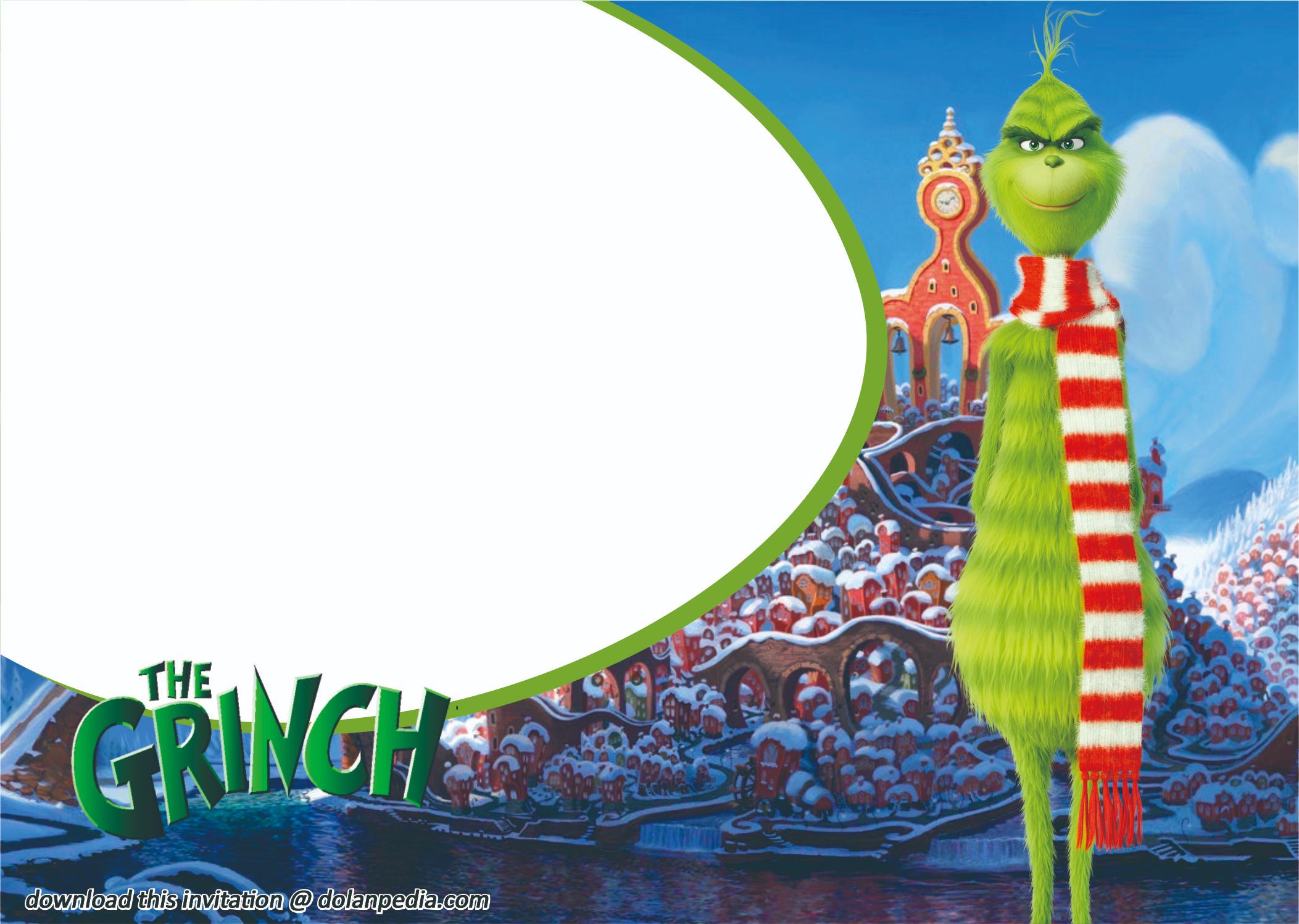 Free Printable The Grinch Invitation Template. 