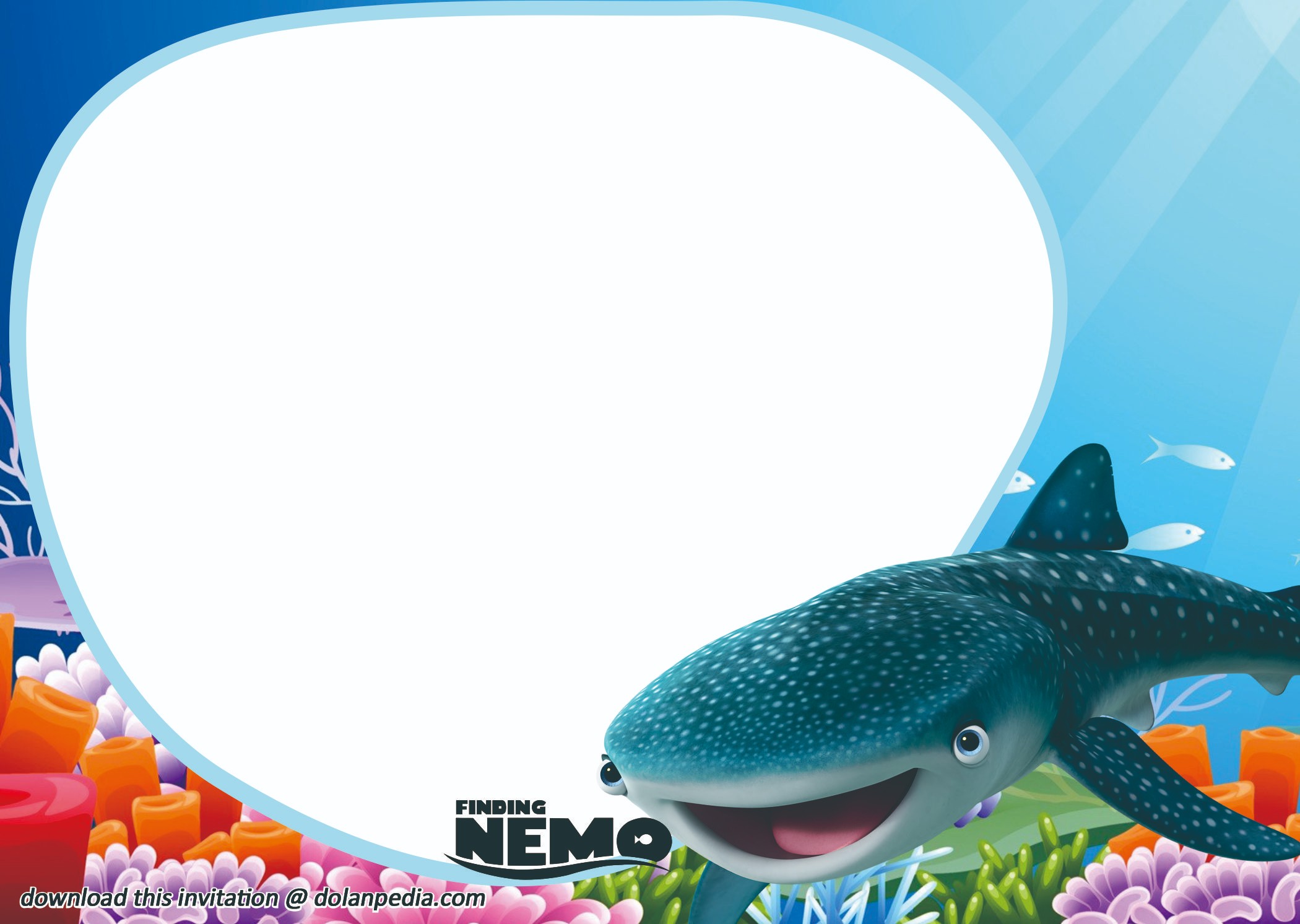 Blank Finding Nemo Invitations Template