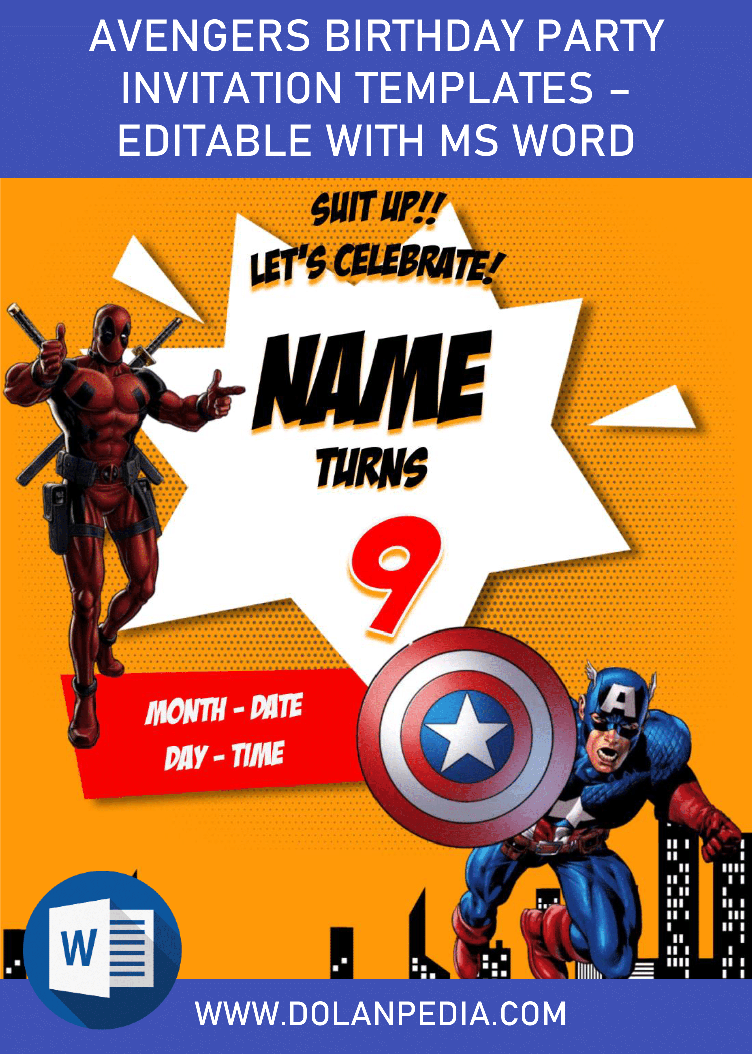 Avengers Birthday Card Template