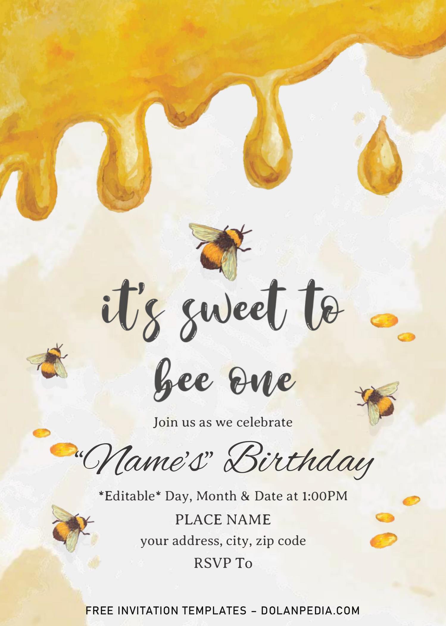 first bee day birthday invitation