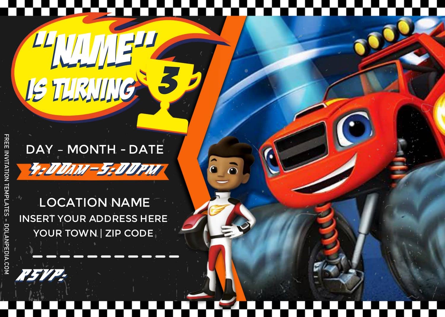 Edit Blaze And The Monster Machines Invitations / Blaze Invitations ...