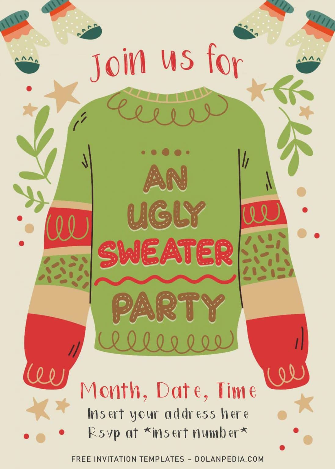 Ugly Christmas Sweater Invite Template Free