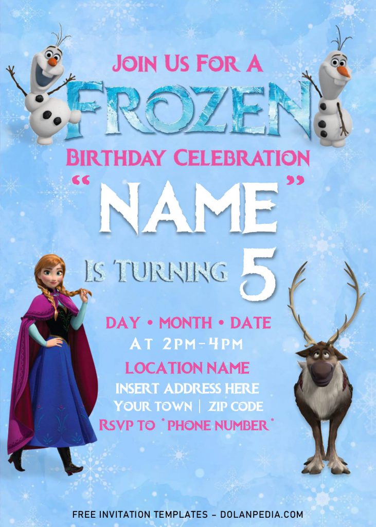 Free Frozen 2 Birthday Invitation Templates For Word and has Frozen logo