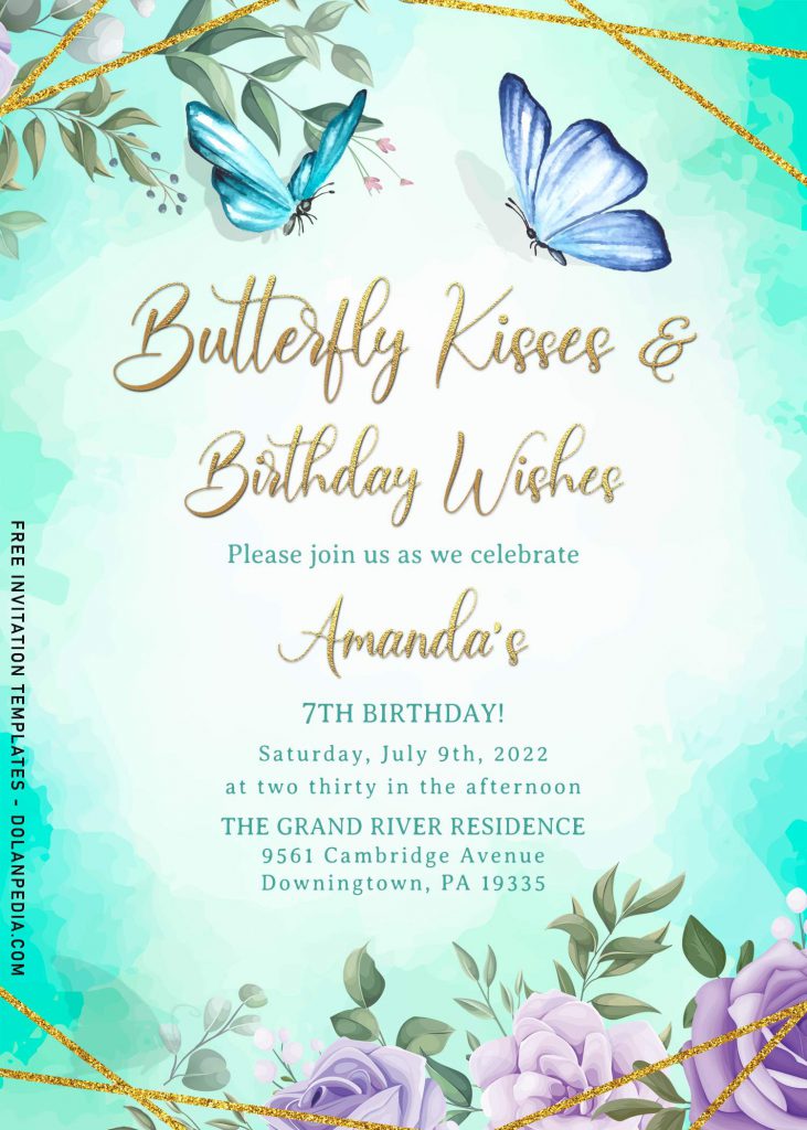7+ Beautiful Magical Watercolor Butterfly Birthday Invitation Templates