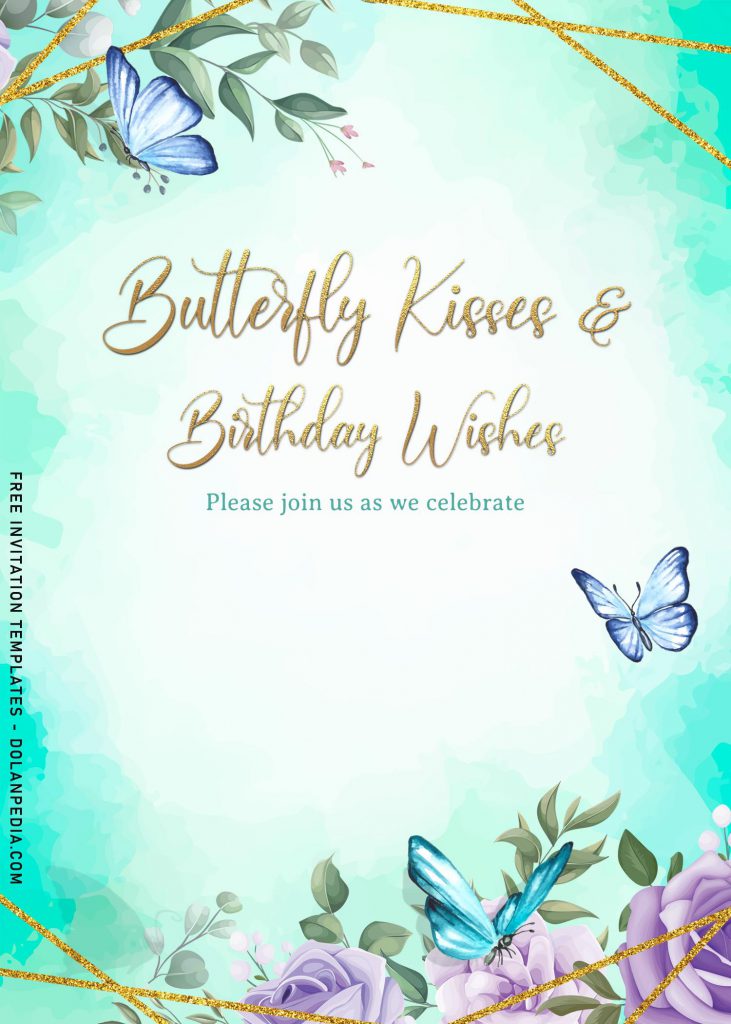 7+ Beautiful Magical Watercolor Butterfly Birthday Invitation Templates and has watercolor background
