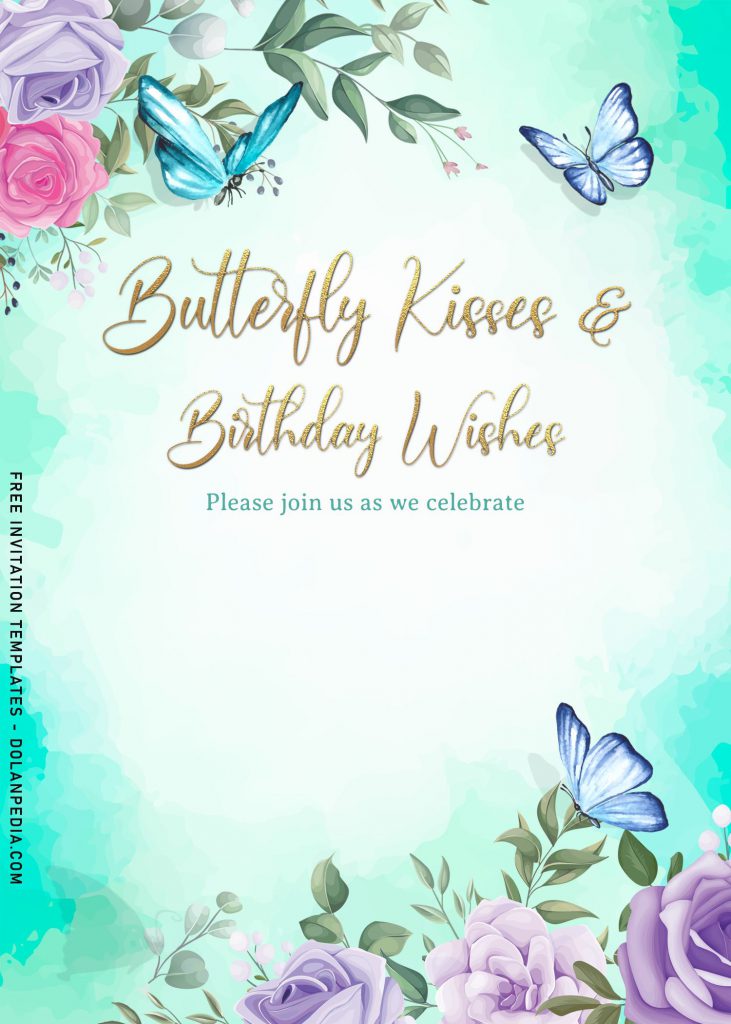 7+ Beautiful Magical Watercolor Butterfly Birthday Invitation Templates and has 