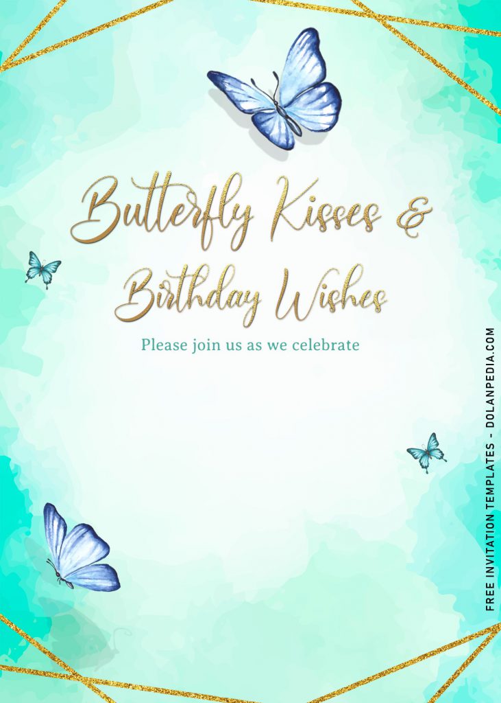 7+ Beautiful Magical Watercolor Butterfly Birthday Invitation Templates and has stunning blue watercolor butterflies