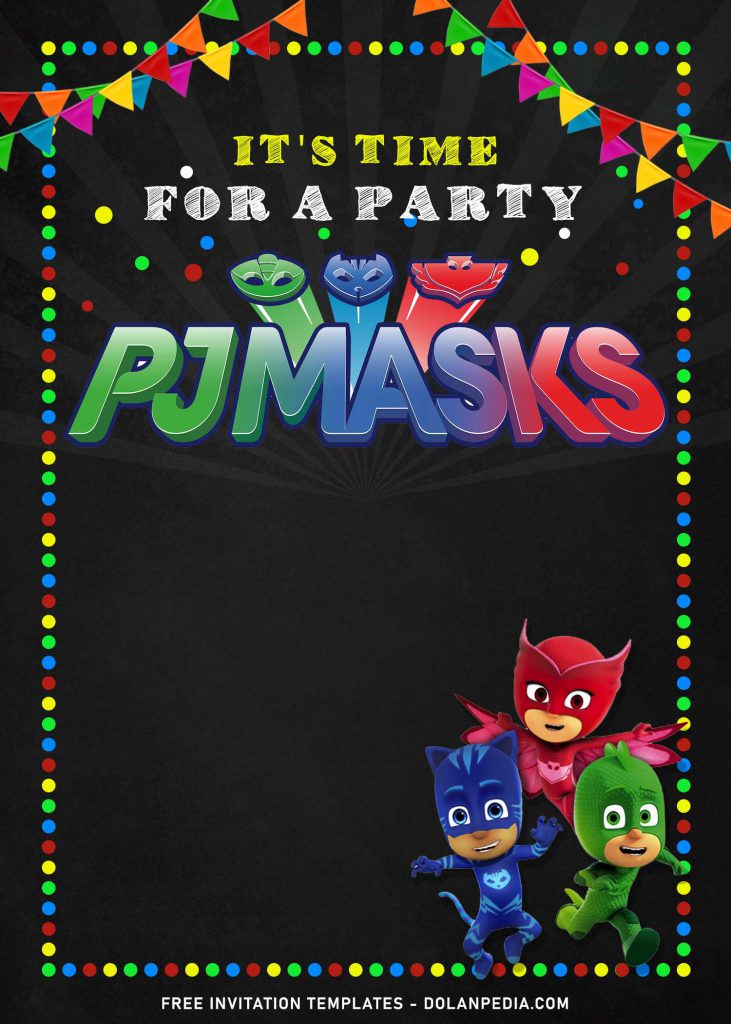 7+ Cool PJ Masks Themed Birthday Invitation Templates For Your Kid's Birthday Party and has Catboy