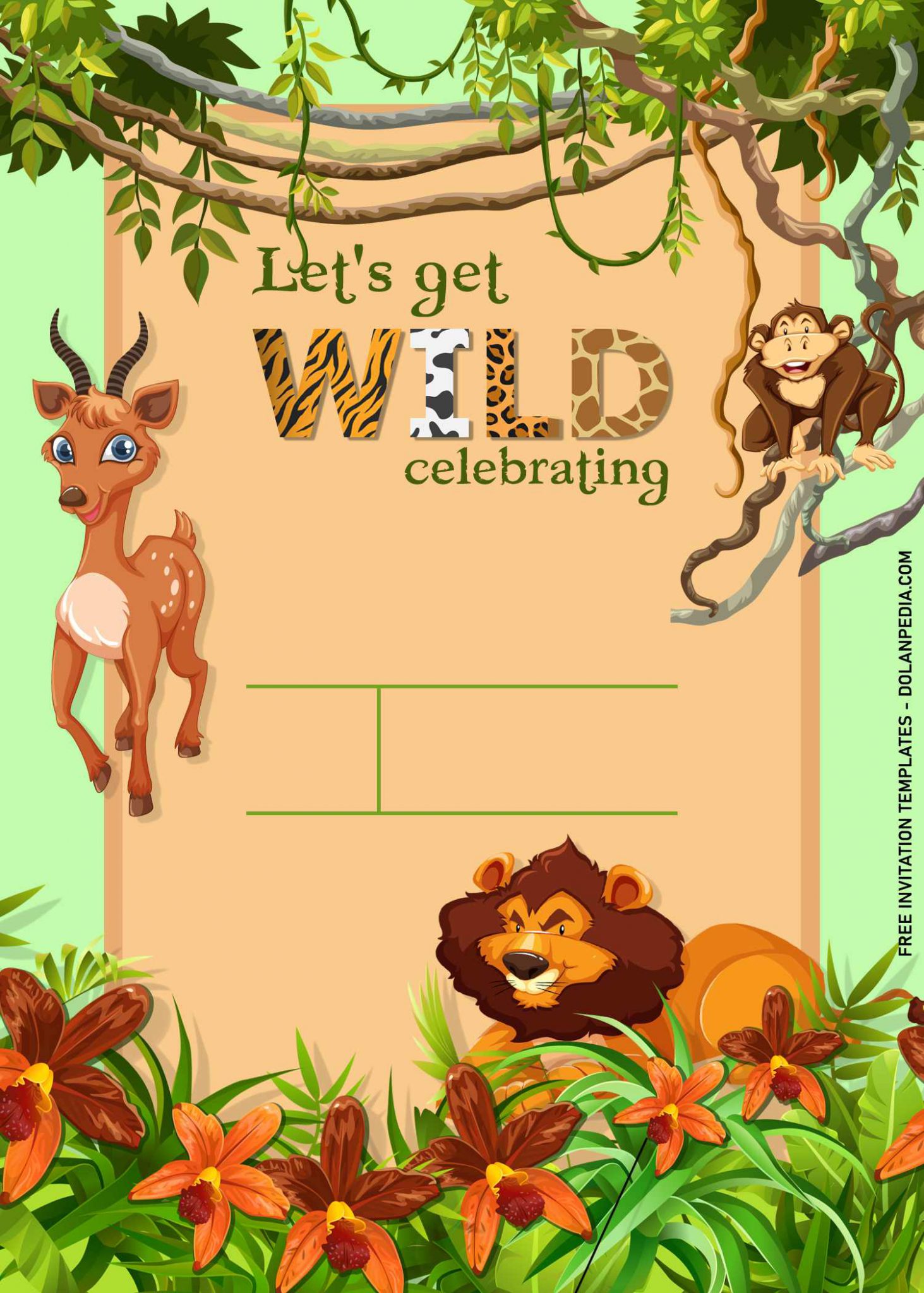 birthday invitation card safari theme