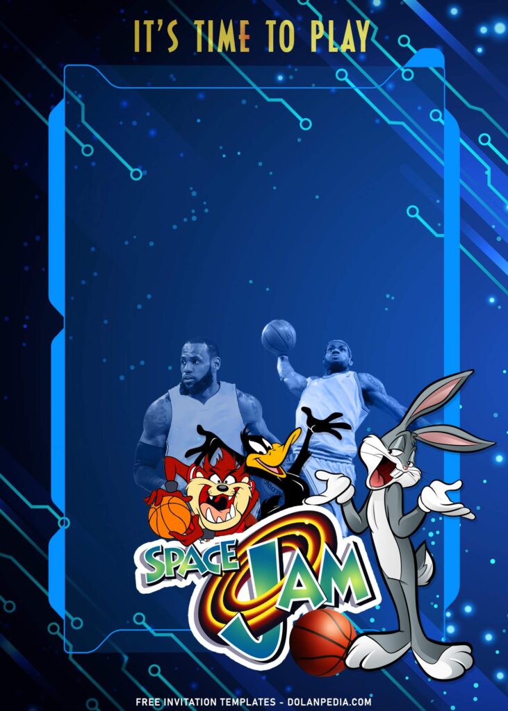 9+ Space Jam A New Legacy Birthday Invitation Templates with Bugs Bunny and Tasmanian devil