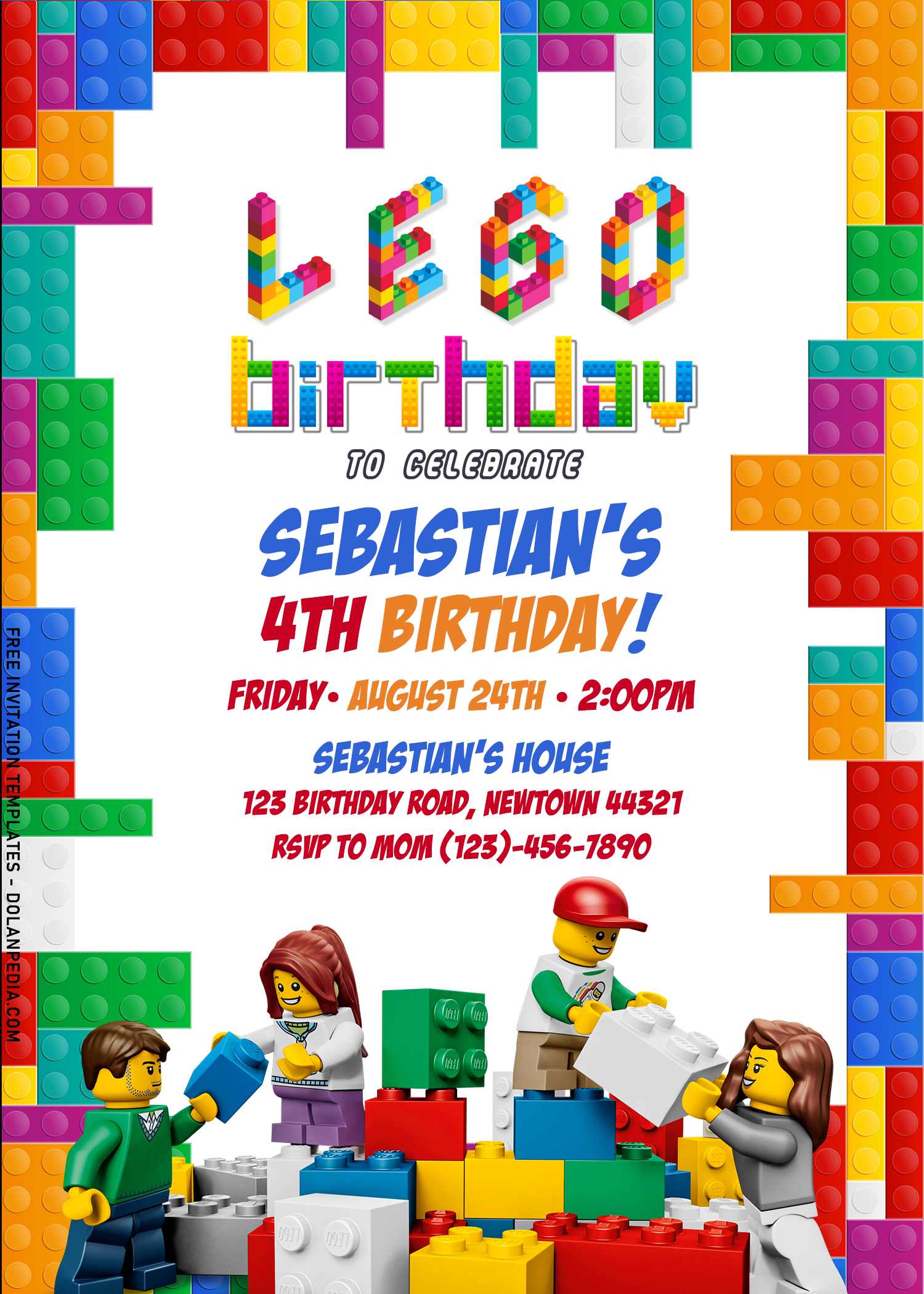 Lego Birthday Invitation Template