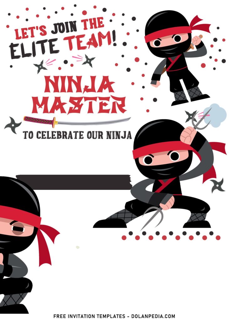 11+ Super Cool Ninja Themed Birthday Invitation Templates with Super Cool Ninjas