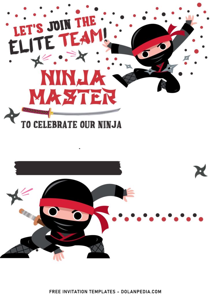 11+ Super Cool Ninja Themed Birthday Invitation Templates with Awesome Ninja Poses