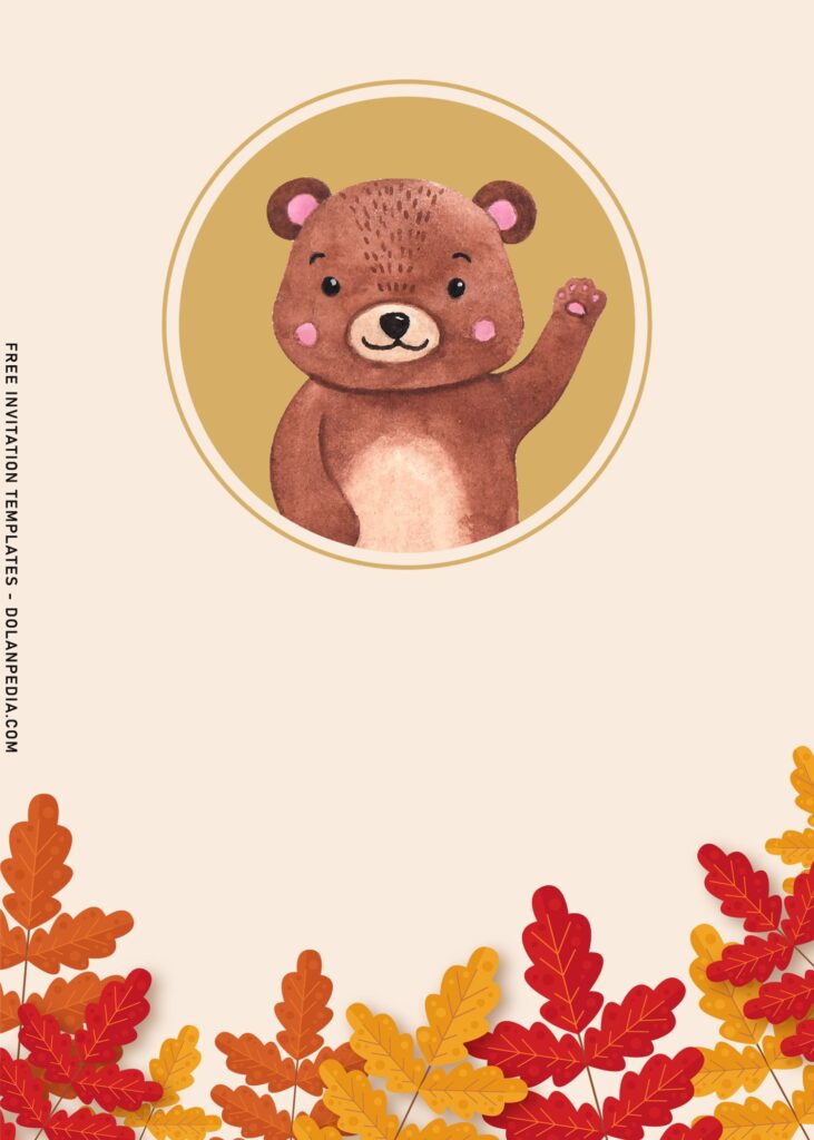 7+ Woodland Party Animals Birthday Invitation Templates For All Ages with cute bear