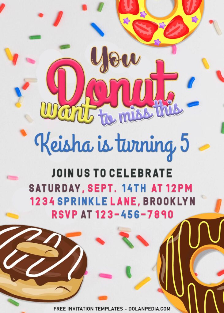 7+ Girls Donut Want To Miss This Party Invitation Templates For All Ages