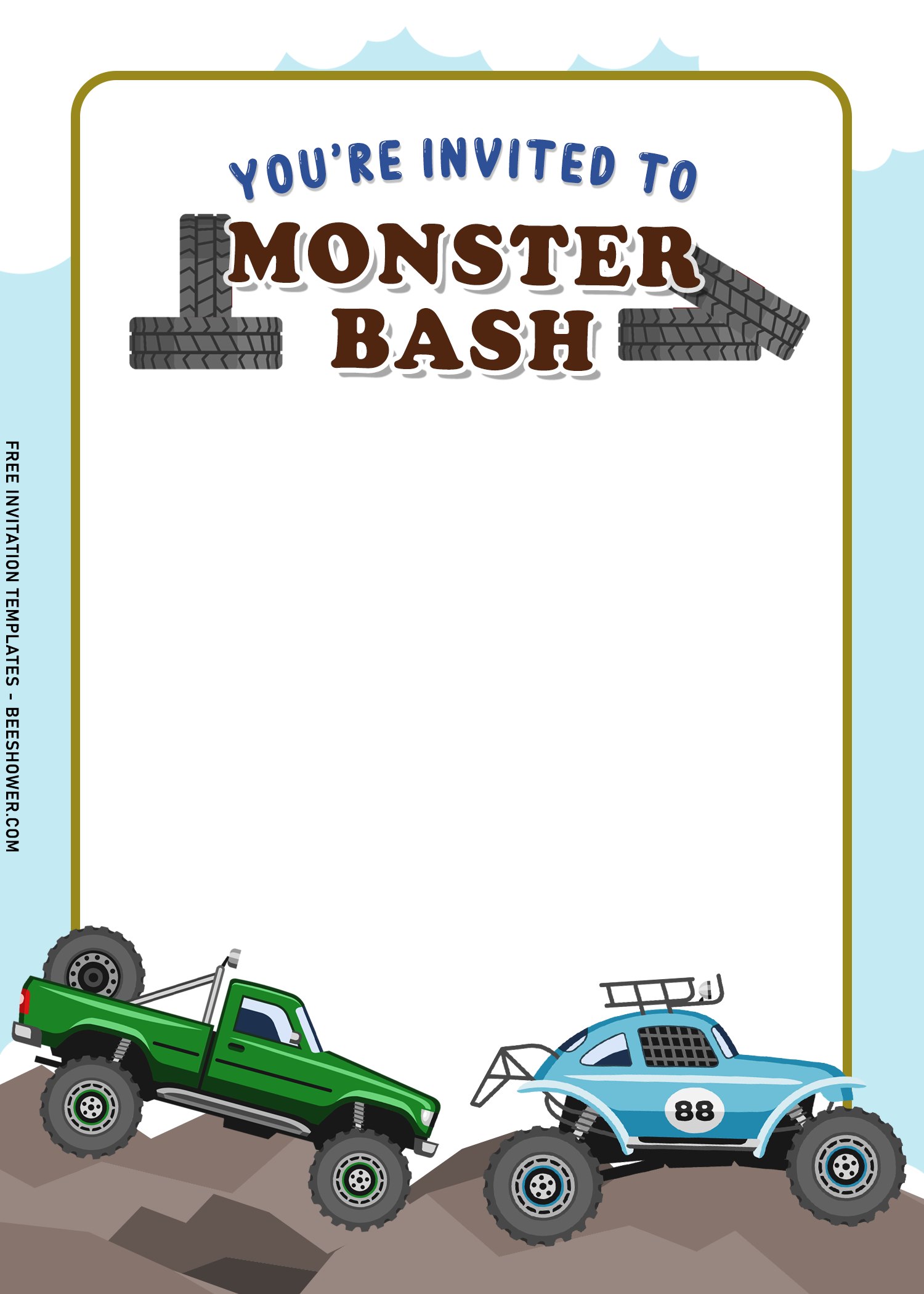 8+ Monster Bash Boy Birthday Invitation Templates With Off