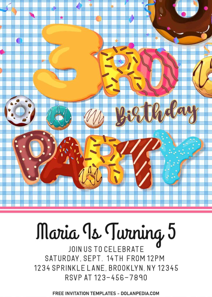 10+ Colorful And Sweet Donuts Birthday Invitation Templates