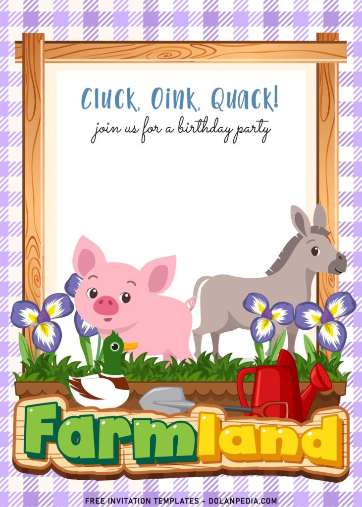 11+ Adorable Farmland Party Invitation Templates For Preschooler with cute baby pig