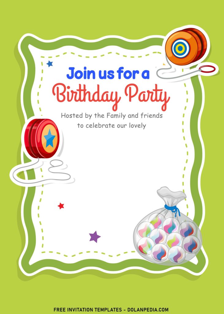 11+ Adorable Kids Toys Birthday Invitation Templates with adorable yoyo