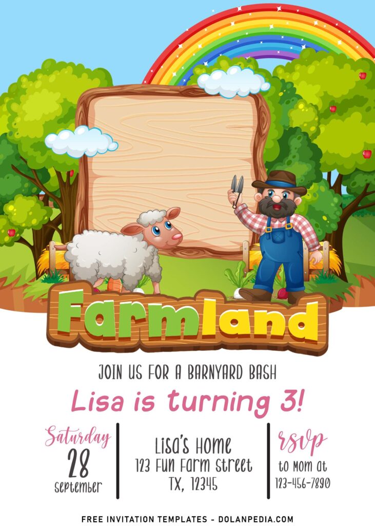 9+ Cartoon Farm Animals Girls Birthday Invitation Templates