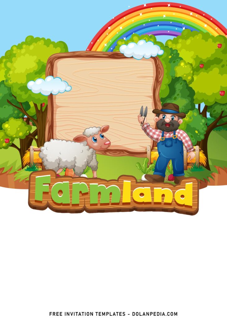 9+ Cartoon Farm Animals Girls Birthday Invitation Templates with cute sheep