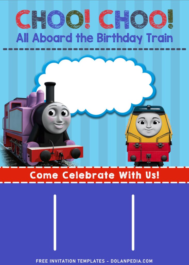 10+ Funny Thomas The Train And Friends Birthday Invitation Templates with Toby