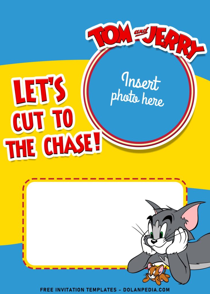 10+ Cutesy Tom & Jerry Birthday Invitation Templates For Your Kid's Birthday with colorful silhouettes