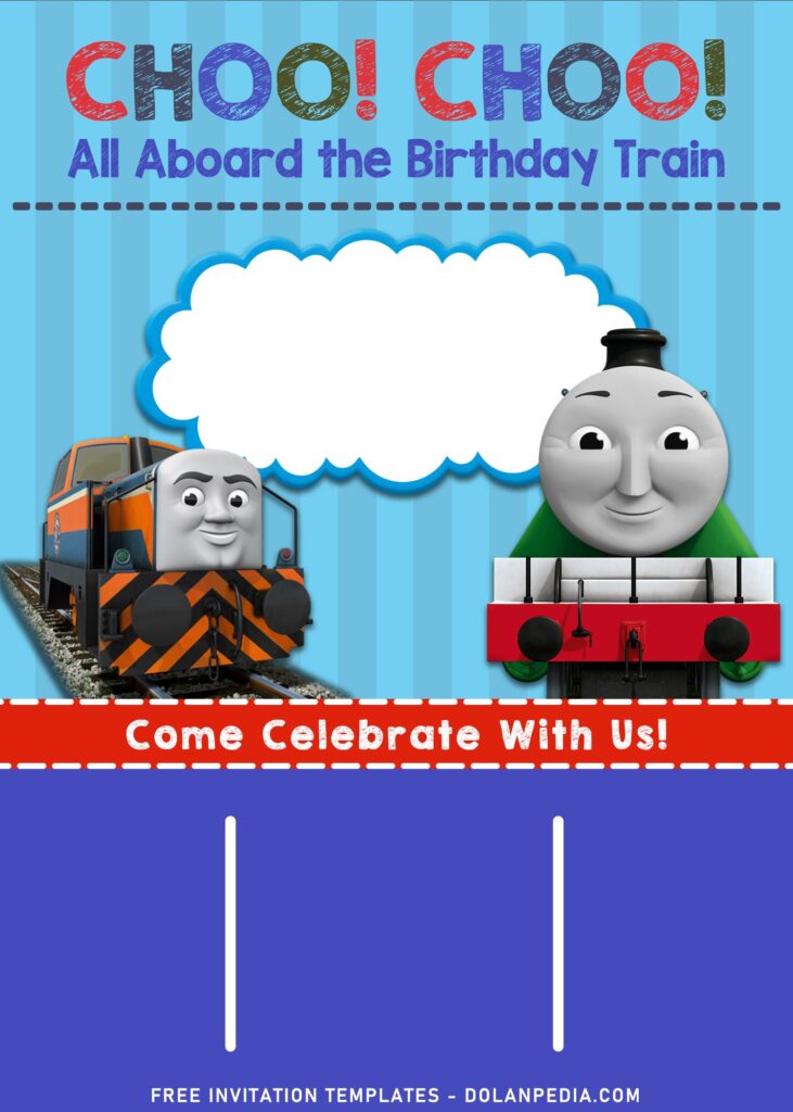 10+ Funny Thomas The Train And Friends Birthday Invitation Templates with Gordon and Emily