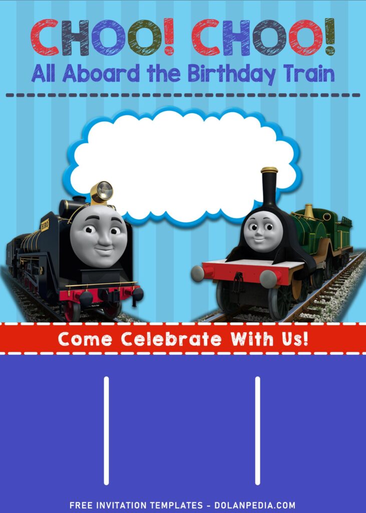 10+ Funny Thomas The Train And Friends Birthday Invitation Templates with Sir Topham Hatt and Percy