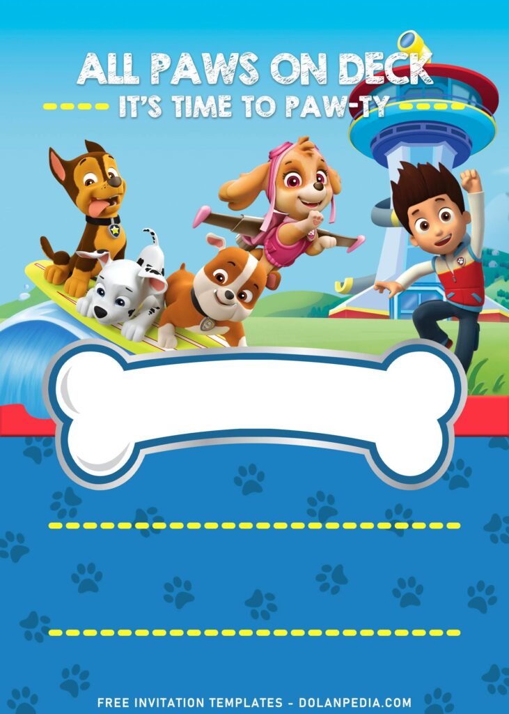11+ Epic Puppy Power Paw Patrol Birthday Invitation Templates with flying Skye