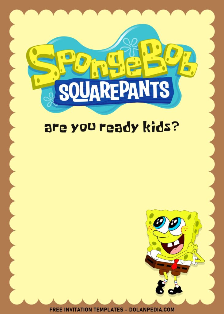 11+ Kids' Favorite SpongeBob And Friends Birthday Invitation Templates with cute SpongeBob's pose