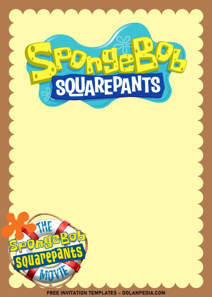 11+ Kids' Favorite SpongeBob And Friends Birthday Invitation Templates with SpongeBob's life bout ring logo