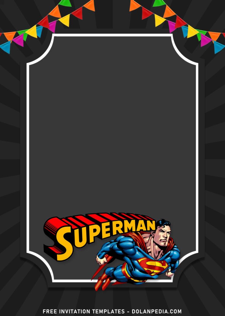 11+ Cartoon Superman Birthday Invitation Templates Great For Toddlers with Flying Superman