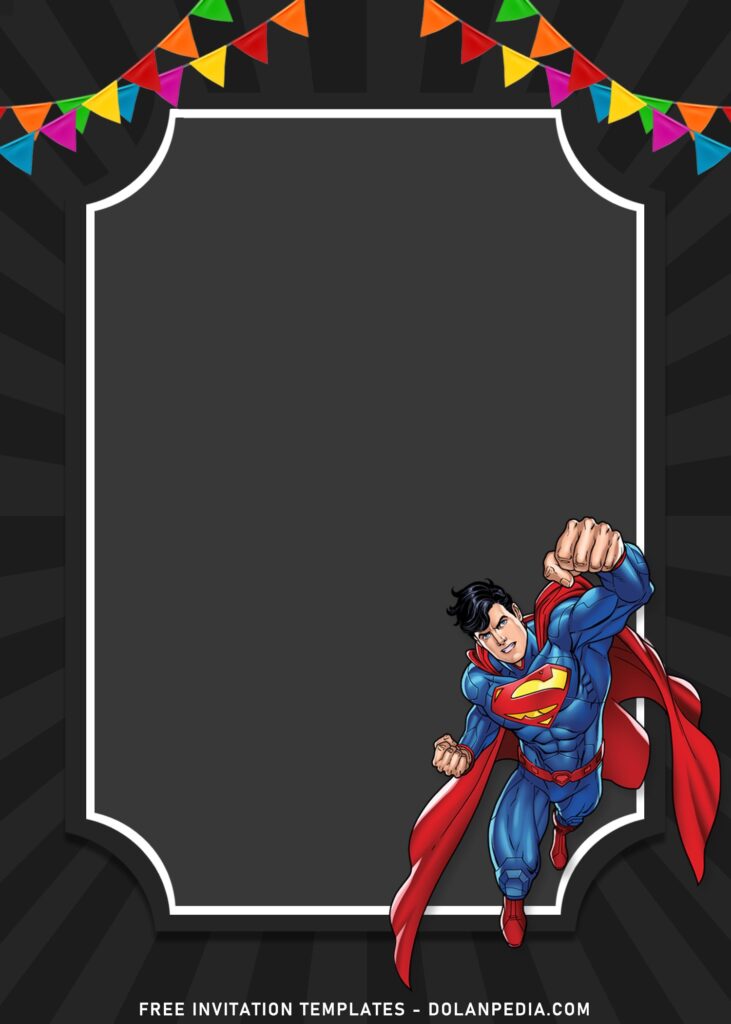 11+ Cartoon Superman Birthday Invitation Templates Great For Toddlers with Chalkboard background