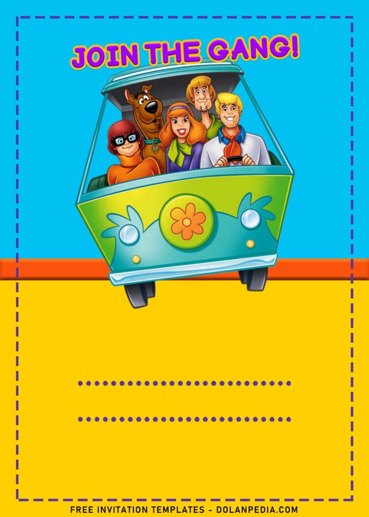 9+ Cartoon Cute Scooby Doo Birthday Invitation Templates with Mystery Machine Van