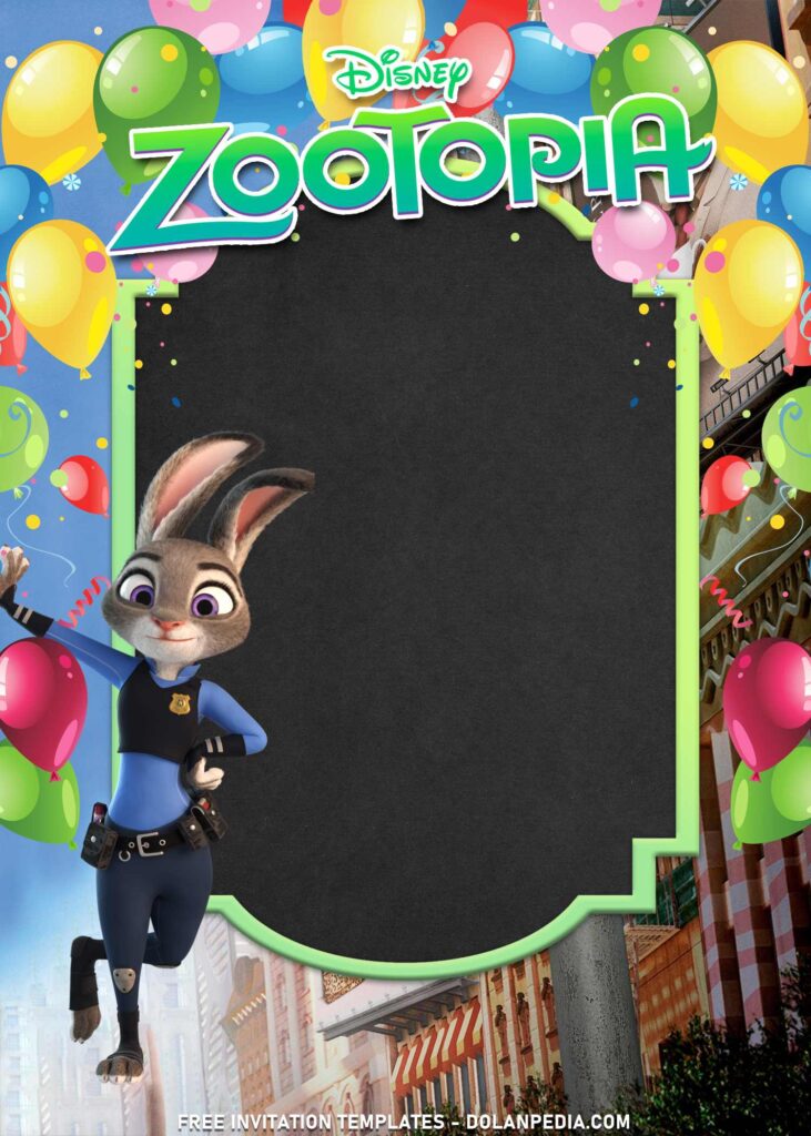 7+ Cheerful Zootopia Invitation Templates Best For Toddlers with Judy Hopps