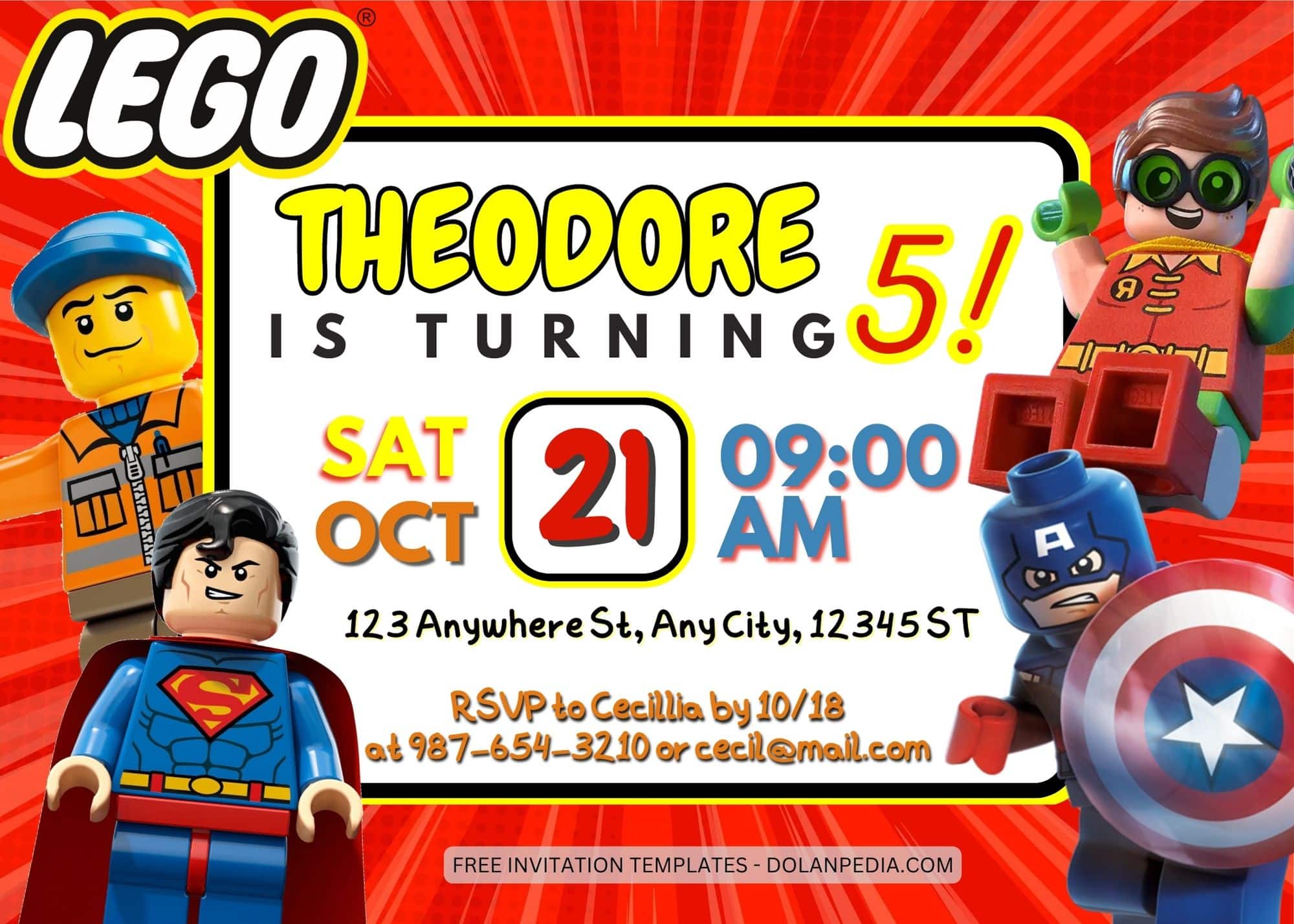 8 The Lego Birthday Invitation Templates Dolanpedia